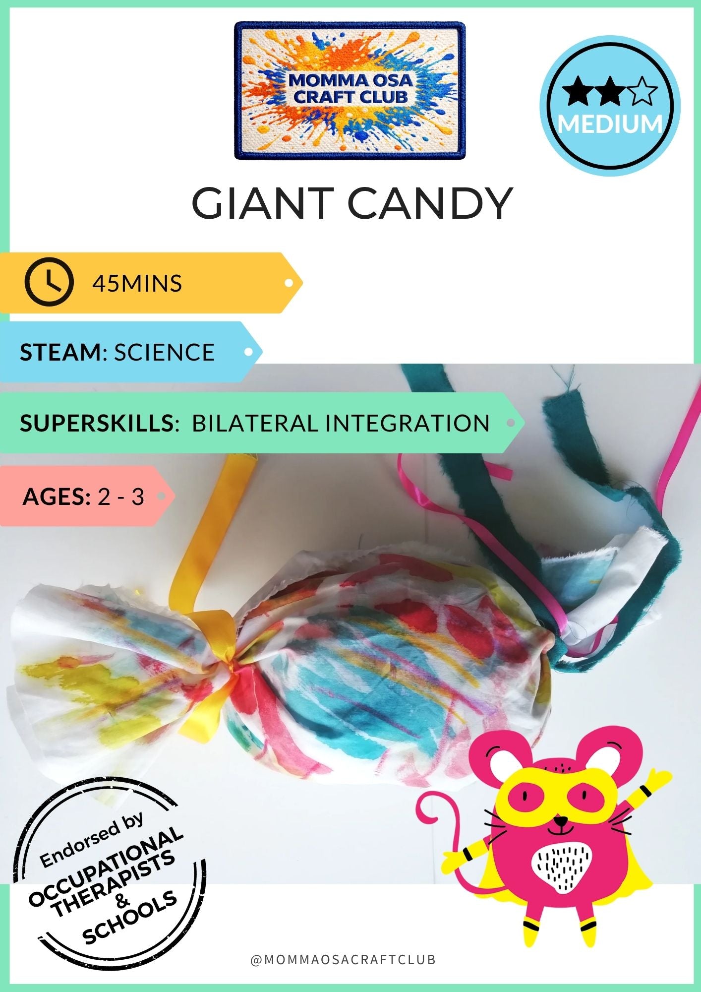 🍭 Momma Osa Craft Club: Giant Candy Craft (Free Download!)