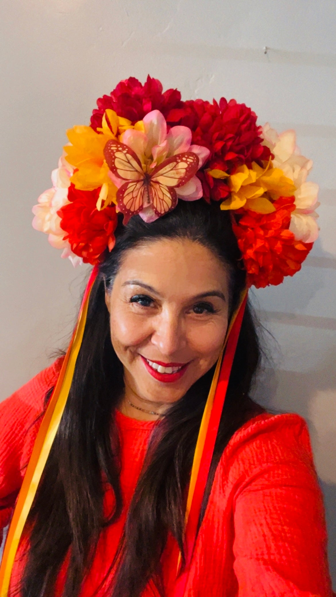 YELLOW Butterfly Mexican Floral Headband