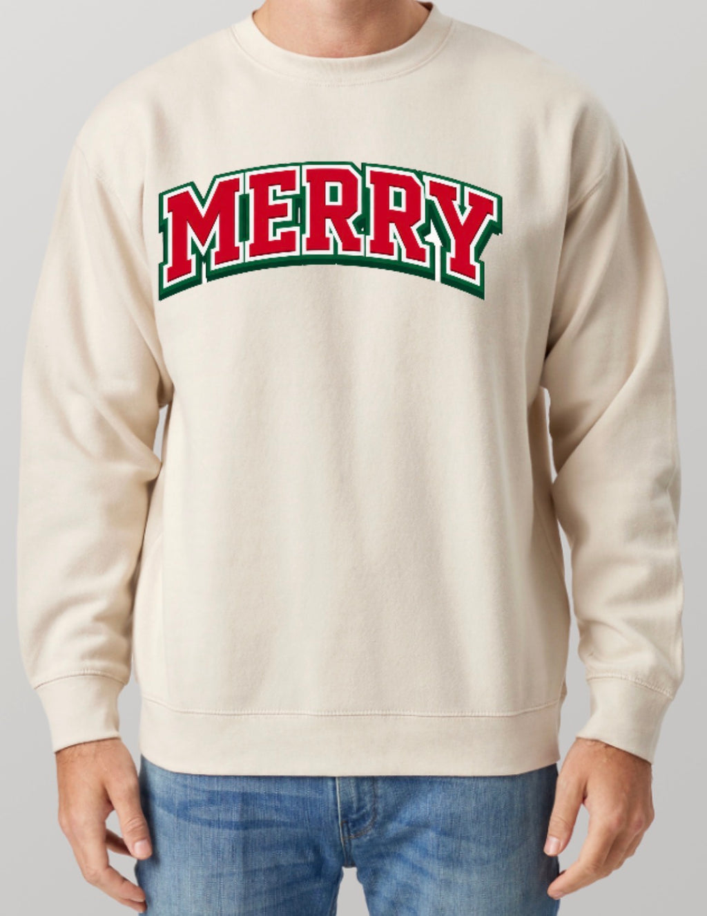 Collegiate Block “Merry” Premium Crew Neck