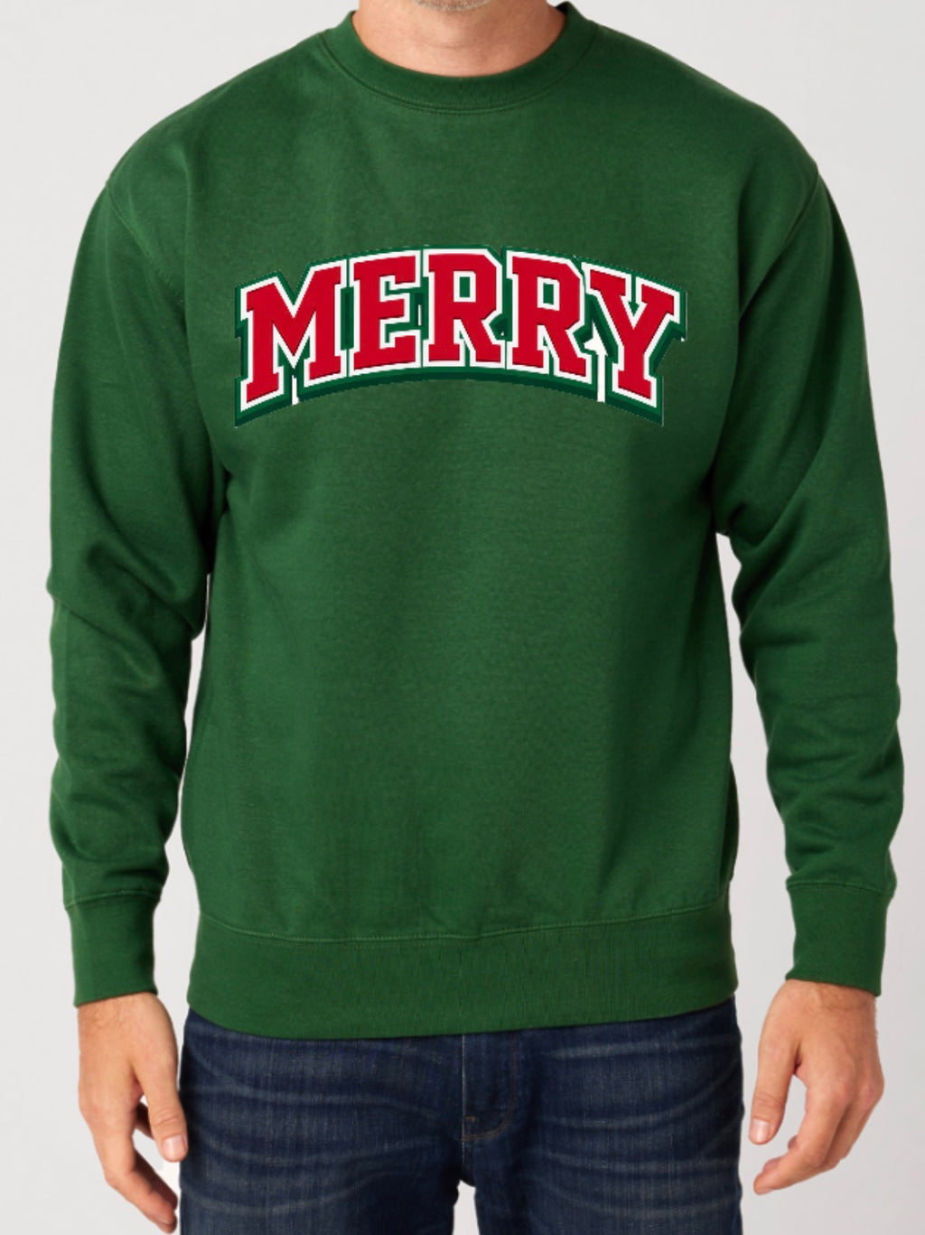 Collegiate Block “Merry” Premium Crew Neck