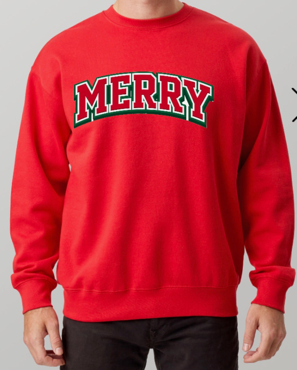 Collegiate Block “Merry” Premium Crew Neck