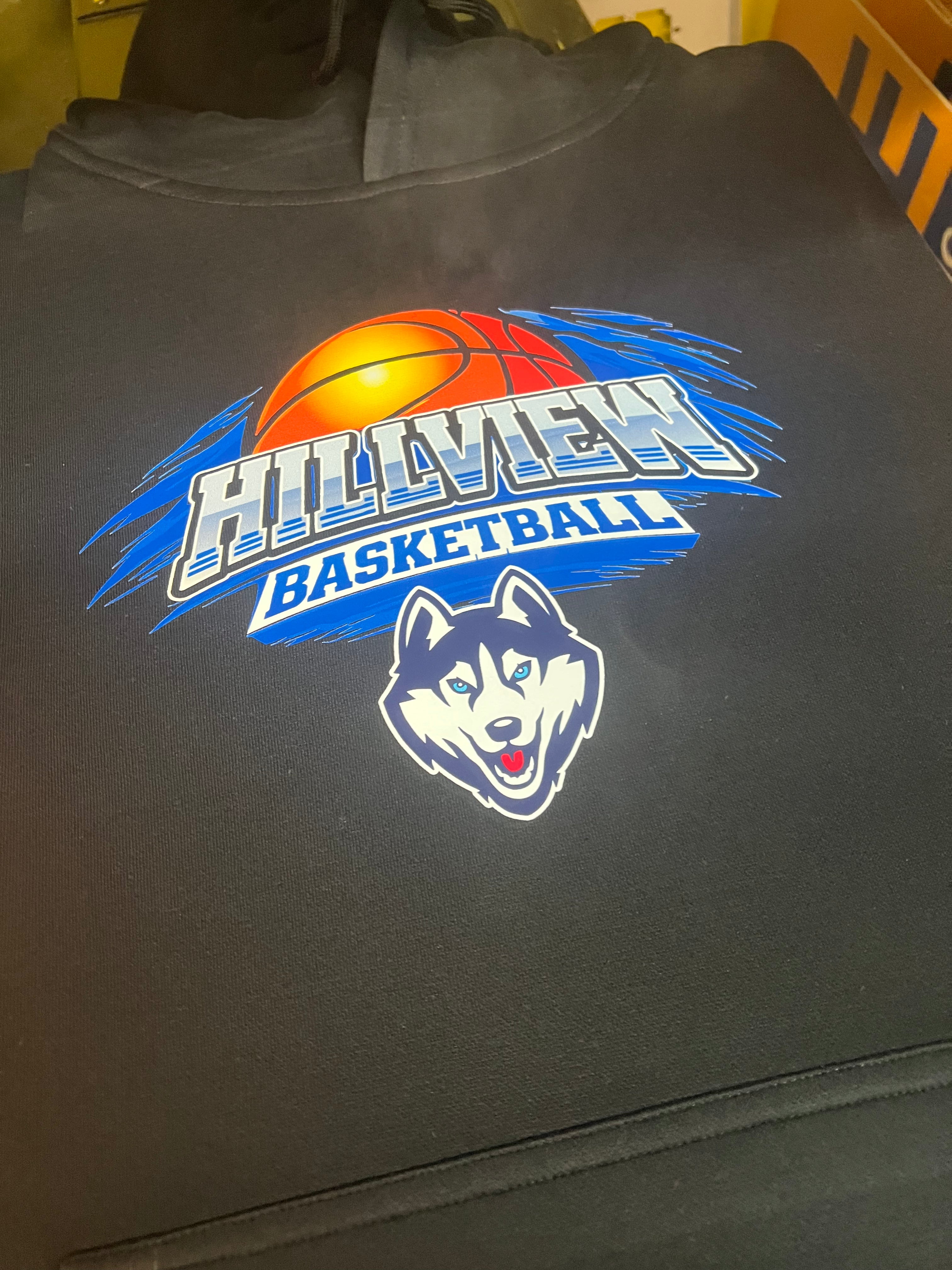 Custom Hillview Huskie Basketball Hoodies
